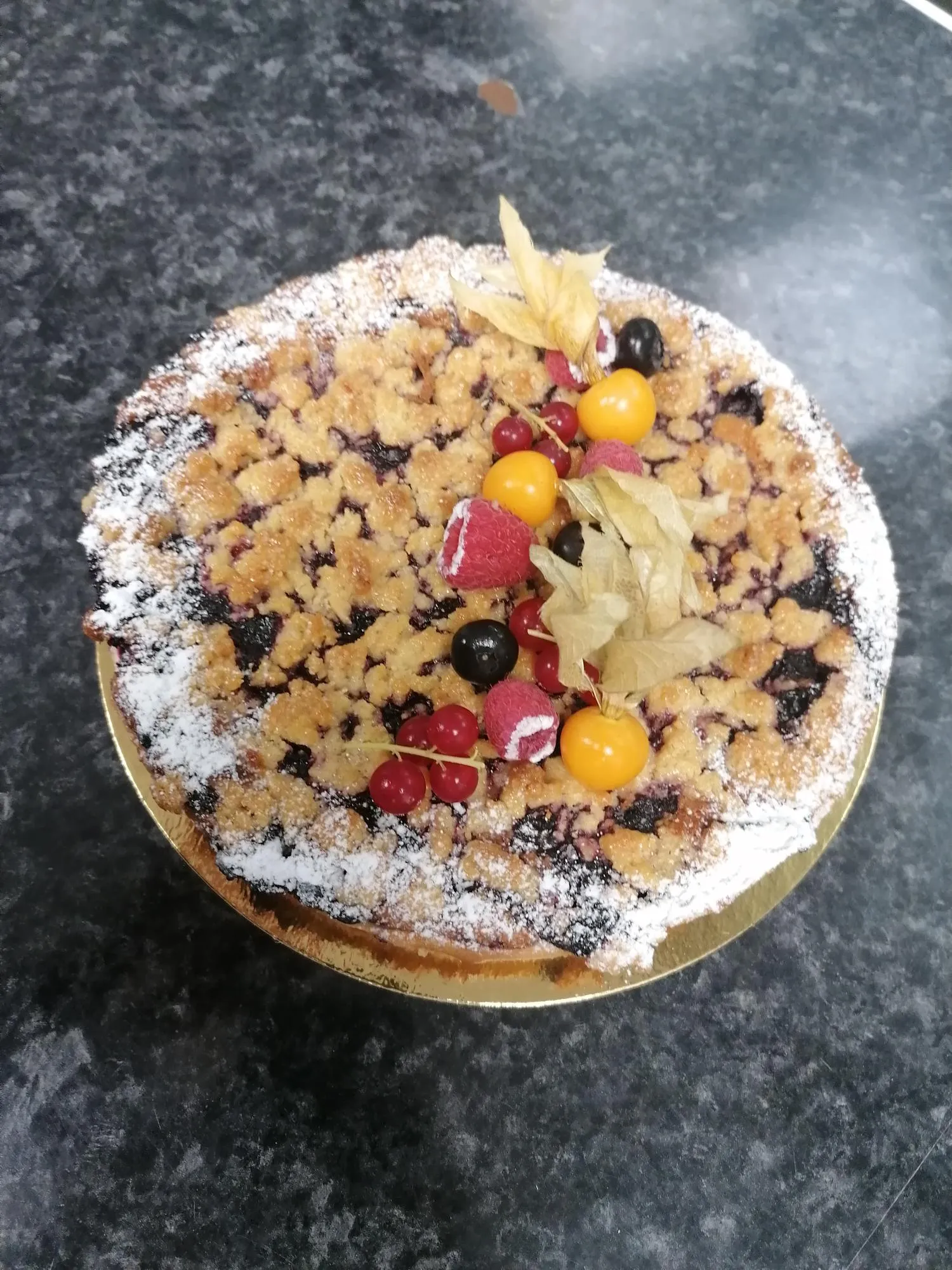 Tarte myrtille crumble